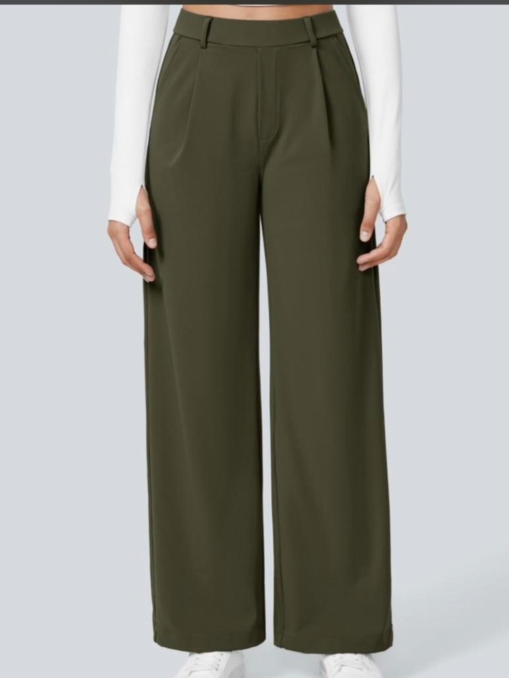 HALARA Green Chinos Lightweight Cotton-Blend